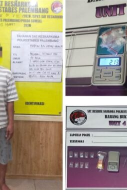 Kabur Saat Digerebek, Pengedar Sabu di Palembang Sembunyikan Barang Bukti di Atap Seng