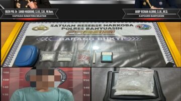 Sabu 14,16 Gram Ditemukan di Atas Lemari, Bandar Narkoba di Betung Banyuasin Tak Berkutik Digerebek Polisi