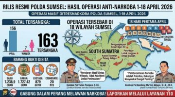 Ditresnarkoba Polda Sumsel Gulung 163 Tersangka dari 18 Wilayah, Peredaran Narkoba Masih Masif