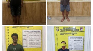 Polrestabes Palembang Ringkus Empat Pengedar Narkoba di Tiga Lokasi Berbeda