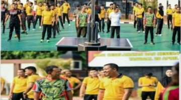 Polres Karawang TNI dan Forkopimda Kompak, Gelar Olahraga bersama Sambut Hari K3 Sedunia