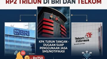 POTONGAN RP750 PER NOTIFIKASI: KPK USUT DUGAAN KORUPSI RP2 TRILIUN DI BRI DAN TELKOM   Tarif 2–3 Kali Lipat Di Atas Harga Pasar; Ratusan Juta Nasabah Terbebani Biaya Yang Tidak Disadari, Aliran Dana Diduga Bermasalah