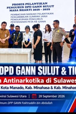 GANN Sulut Perkuat Gerakan Masyarakat Cegah Narkotika, Pengurus DPD dan Tiga DPC Dilantik