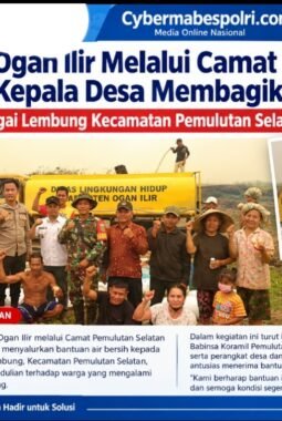 Kemarau Panjang, Warga Sungai Lebung Kesulitan Air Bersih, pemerintah Ogan ilir Salurkan 5.000 Liter air bersih.